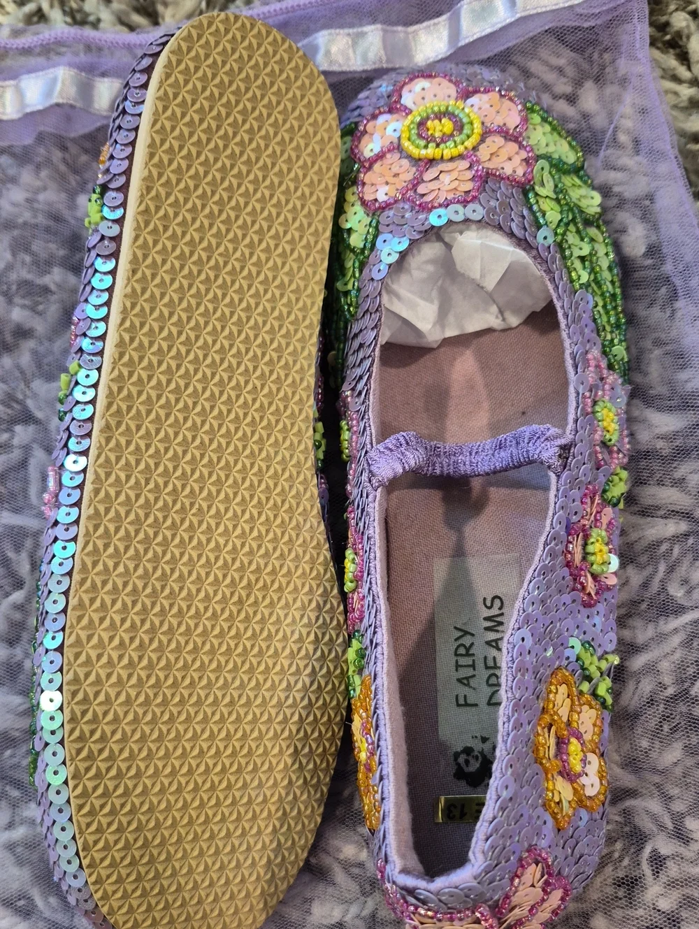 Fairy Dreams Beaded Floral Mary Jane Shoes